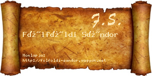 Fölföldi Sándor névjegykártya