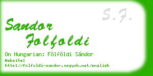 sandor folfoldi business card